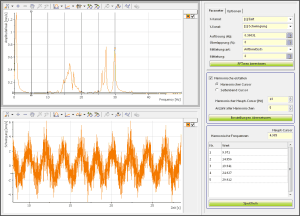 User Dialog Box in VIEW for the Calculation of the FFT and Harmonic Frequencies.   Click to start the example.  <Ctrl>+Click to display the description.